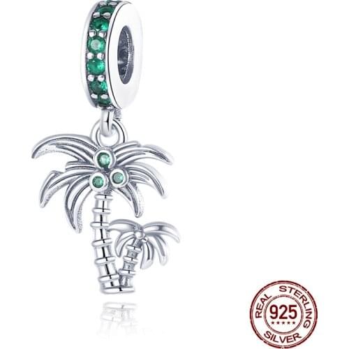 Hot New Products 2021Arrival 100% Real 925 Sterling Silver Summer Coconut Tree Beads Fit Original 3mm Bracelet DIY Jewelry