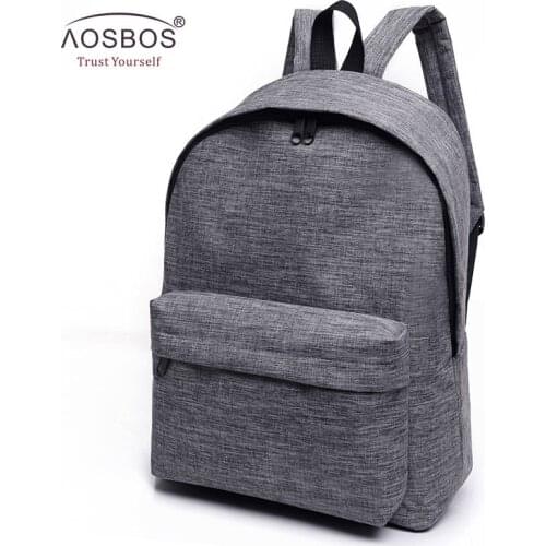 Aosbos Canvas Backpack Women Men Large Capacity Laptop Backpack Student School Bags for Teenagers Travel Shoulder Bag Mochila
