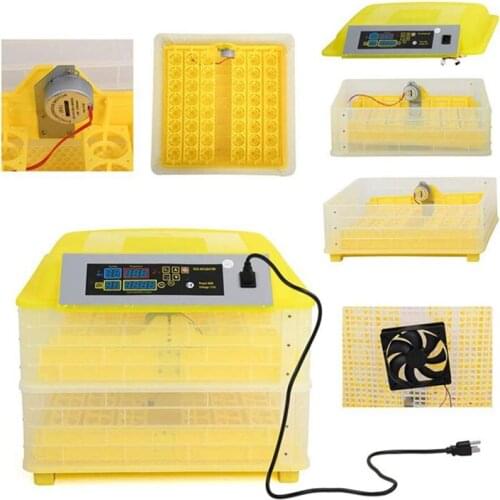 Full Automatic Chicken Farm Dual Power Auto Egg Turning 48/56/96 Chicken Eggs Incubator Hatcher