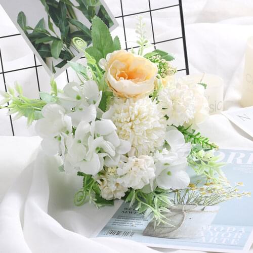 INS 30cm Bouquet Artificial Flower Roses Wedding Fake Bouquet Home Decoration Flower Outdoor Decor Office Decor