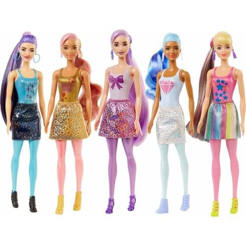 Barbie Color Reveal Doll Chelsea with Surprises Mystery Bags Water Look Change Shimmer Series Best Gift For Girls