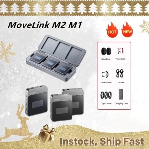 Godox MoveLink 2.4G MoveLink M2 M1 Microphone Transmitter/ Receiver Wireless Lavalier Mic for Phone DSLR vs Comica BoomX SYNCO