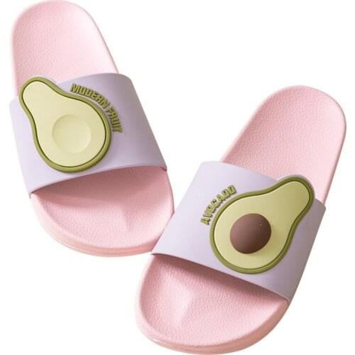 Cute Cartoon Women Home Slippers Summer Avocado Fruit Pattern Ladies Slides Sandals Indoor Slippers House Lovers Shoes