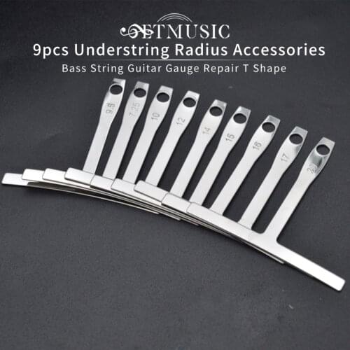 9Pcs Guitar Under string radius gauge Stainless Steel Guitar Builder luthier tools bass strings Repair Set Bass String Measure