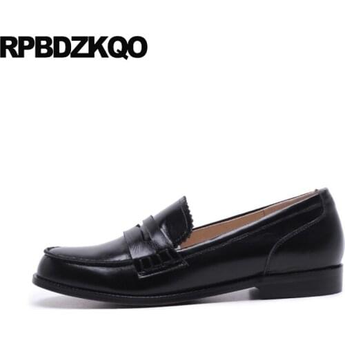 Shallow round toe loafers designer shoes women luxury 2019 china ladies genuine leather brand chinese slip on black flats casual