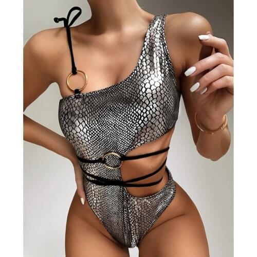 Urifens 2021 New Sexy Serpentine Batsuit for Women Batsuit with Bandage Batsuit Push Up Summer Beach Batsuit Biquinis LYC13U