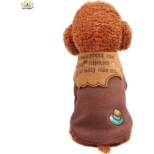 New Fashion Hot-Selling Dog Sweater Spring And Autumn Teddy Pomeranian Puppy Coffee Cup Embroidered Coat Pet Clothes