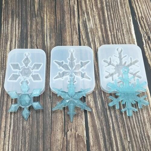Christmas Snowflake Ornament Silicone Mold Soft Clear Mould for UV Resin Craft Winter Embellishment DIY Pendants Jewelry Making