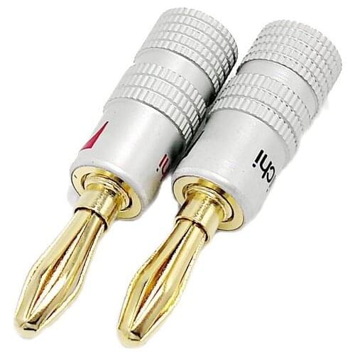 Pure copper with gold plated 4mm banana plug for Audio line plug Speaker or amplifiers 10pcs/lot