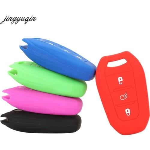 Jingyuqin 30pcs Smart Remote Car Key Cover Silicone Case For Peugeot 3008 5008 Citroen C3 Dispatch DS7 2016+ No Logo Lamp 3BTNS