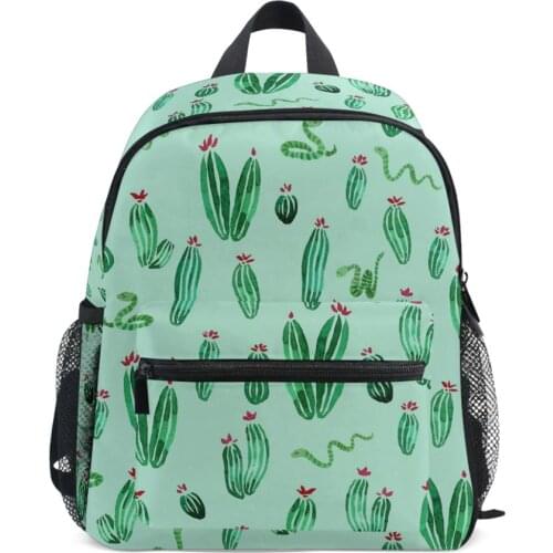 Cute cactus printing Bag for Boys Girls Childrens Backpack Kindergarten School Bags Kids Preschool Backpacks Mochila Escolar