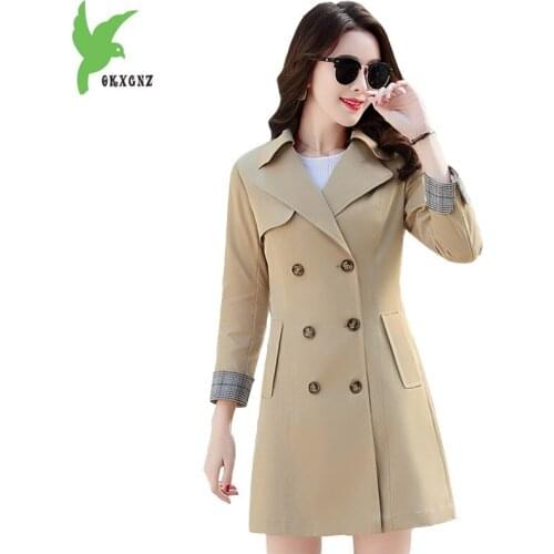 Quality trench coat Women 2020 spring Fashion Slim Windbreaker Plus size trench women coat autumn Trenches female OKXGNZ 1729