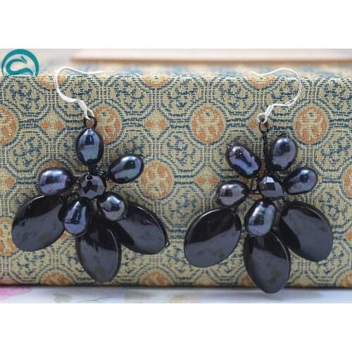 Unique Pearls jewellery Store Handmade Wedding Birthday Party Gift Perfect Women Flower Earrings.l Pearl Crystal Agates Necklace