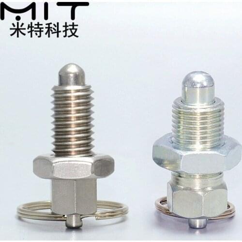 M16 Plunger Pins Index Plungers with Pull Ring and Lock Nut Retracted Indexing Plunger