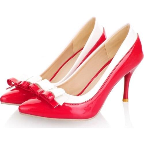 Plus Big Size 34-45 Shoes Woman 2017 New Arrival Wedding Ladies High Heel Fashion Sweet Dress Pointed Toe Women Pumps A-8