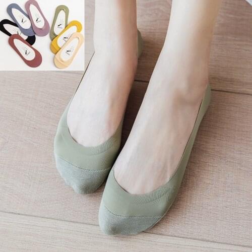 Women Sock Slippers 2021 New Fashion Spring Summer Short Color Breathable Women Cotton Socks Women Invisible Socks Korea Style