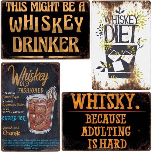 Whiskey Metal Tin Sign Jack Vintage Plaque Retro Pub Bar Pub Club Man Cave Decorative Wall Plates Home Decor 20x30cm