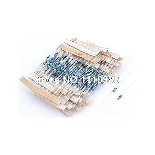 1/4W 200-4.3K Ohm Color Coded Axial Film Resistor 25 Value 250 Pcs