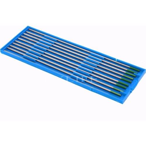10pcs 3/32" x 6" Pure Tungsten Green WP TIG Welding Tungsten Electrode With Case