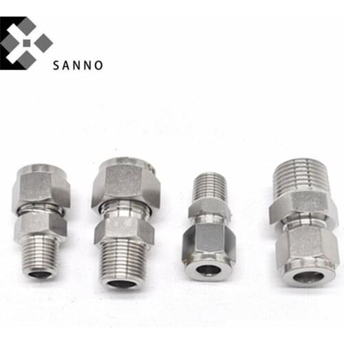 Male connector NPT1/8 NPT1/4 NPT3/8 NPT1/2 card sleeve joint cnc machined stainless steel truck wheel hub bolt