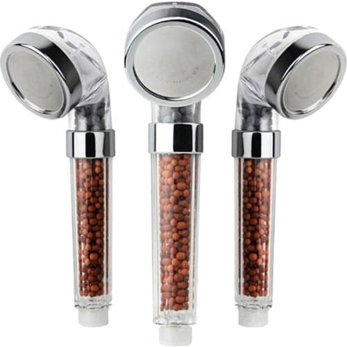 8cm Handheld Spa Bath Shower Head, Anion Bathroom Water-Saving Rain Shower Watering Filter Tourmaline Supercharged Shower head