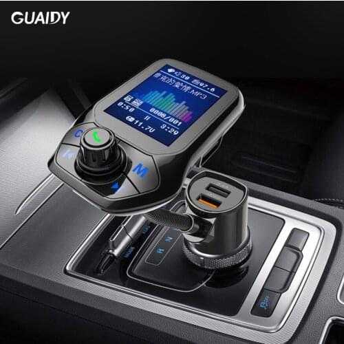 LED Digital Display Car Charger Universal Bluetooth For iPhone Huawei Handsfree Call USB Smart Flash Charge TF Card Protection