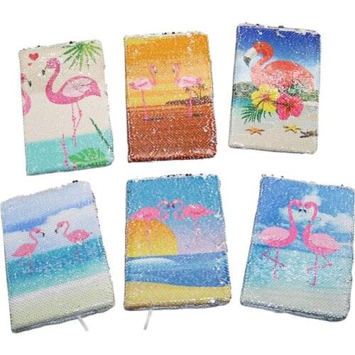 6 styles Flamingo cover notebook Double-sided sequins special creative A5 Simple Journal Writing stationery Student supplies