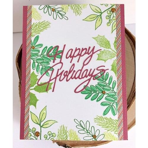Letters Happy Holidays Metal Cutting Dies Stencil for Scrapbooking Photo Album Embossing Paper Cards Making Decorative Crafts