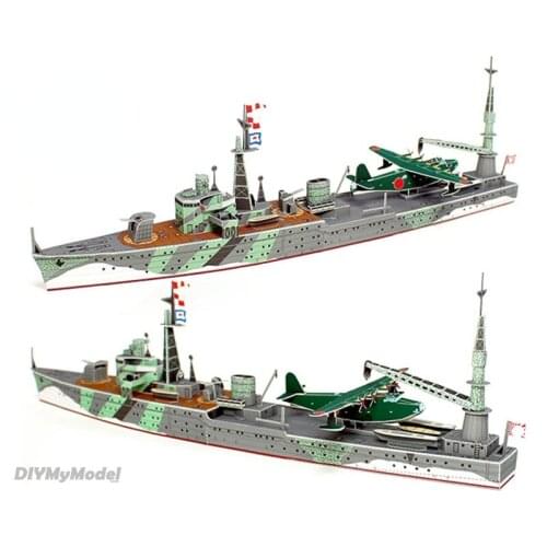 DIYMyModeI Paper model of Japans qiujinzhou seaplane carrier 1:350 DIY Handcraft Paper Model Kit Handmade Toy Puzzles