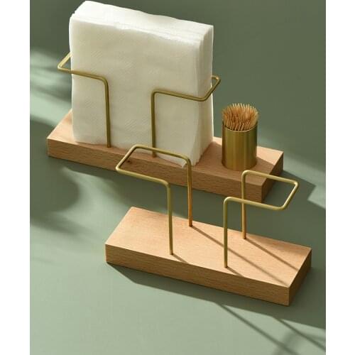Napkin Holder Home Living Room Dining Room Creative Simple Light Luxury Dining Table Wooden Storage with Toothpick Jar