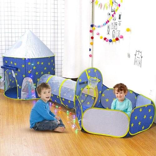 Childrens 3 In 1 tent spaceship tent space yurt tent game house Rocket ship Play Tent Ball pool