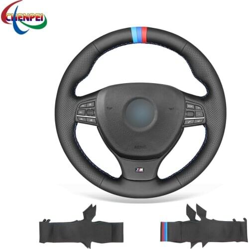 DIY Hand-Sewn Non-Slip Artificial Leather Steering Wheel Cover For BMW 5 Series F11 M5 F10 F12 F13 Car Interior Accessories