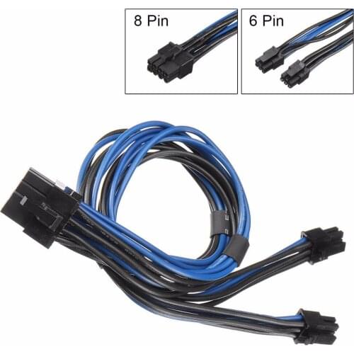 18AWG Dual Mini 6 Pin Male To 8 Pin PCI-E Splitter Power Cable for Mac Pro Video Card GTX Graphics Card
