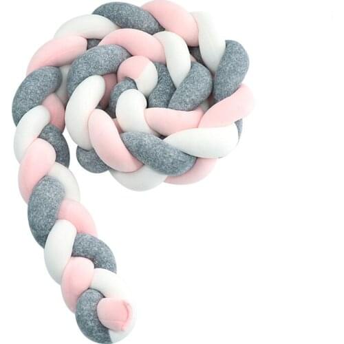 Ins European knotted pillow hand-woven three-strand baby twist bed circumference baby childrens bed guardrail decoration