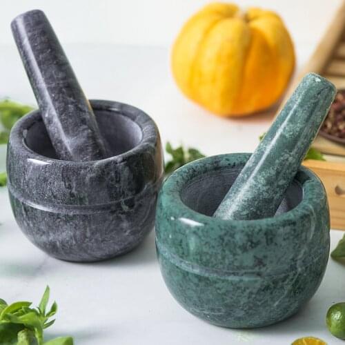 Natural Stone Durable Mortar With Pestle Multipurpose Salt Pepper Mill Garlic Crusher Mincer Grain Herb Spice Grinder