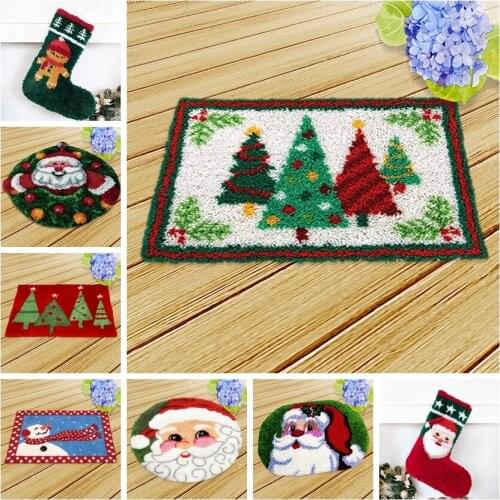 Diy Quality Cute Knooppakket Christmas Latch Hook Kits DIY Gift European And American Style Smyrna Needlework Mat Latch Hook Kit
