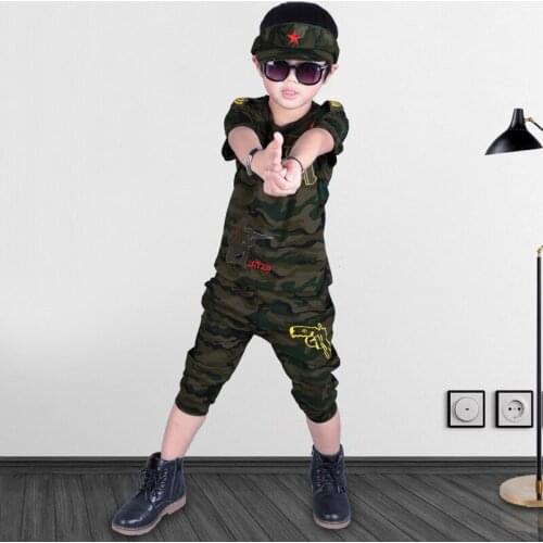 2020 camouflage Sport Kids Boys Tracksuits 2 Pieces Sets T Shirt & Pants Casual Summer Childrens Clothes Suits Outfits 3-10 y