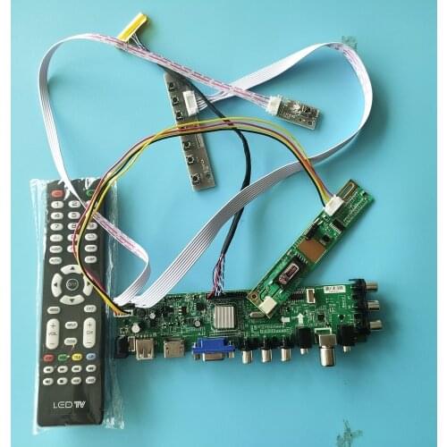 Kit for LTN156AT01-D01/D02 1366X768 LCD Panel 1 CCFL 30pin Screen monitor AV HDMI VGA DVB-T2 TV Controller board Digital USB