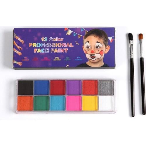 12 Colors Body Face Paint Water-Based Halloween Party performance DIY Makeup Pigment Facial Comestic Tools