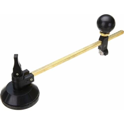 Mayitr 1pc Glass Compasses Circle Cutter With Suction Cup Black Circle Cutter Alloy Rubber Cutter Diameter 40cm