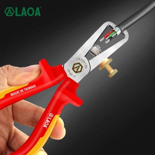 LAOA 6 Inch VDE Wire Stripper 1000V Isolate Cable Stripping Pliers with GS Anti Flaming High Temperature Resistance