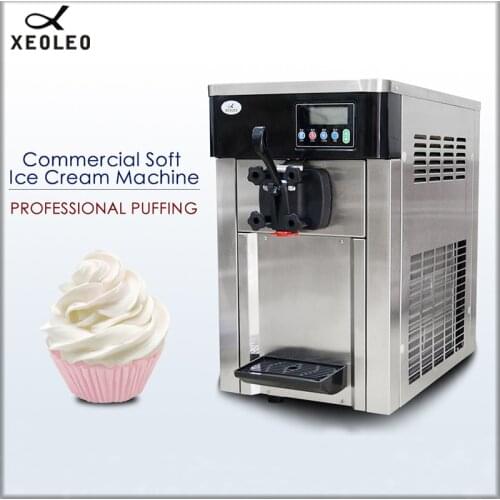 XEOLEO Single Flavor Soft Ice cream machine 1300W Commercial Ice cream maker 18L/h Air-cooling Stainless steel Yogurt machine