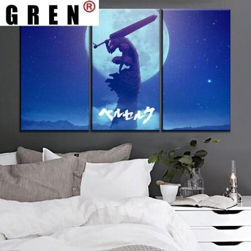 GREN 5 Panels Modular HD Animation Canvas Painting Modern Printed Poster Wall Art Pictures For Living Room Home Decor