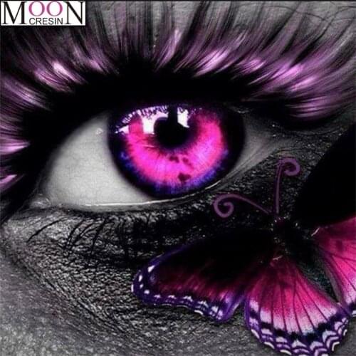 MOONCRESIN DIY Diamond Painting Cross Stitch Eye Butterfly Diamond Embroider Full Square Drill Mosaic Decoration Rhinestones Kit
