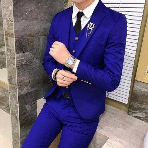 Mens Tweed Suits High Quality Plaid Wedding Groom Tuxedos Single Button Slim Fit Business Prom Dress Mens Formal Dress Suits