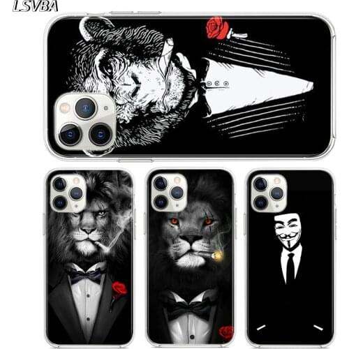 Man Suit Shirt Tie For iPhone 12 11 XS Pro Max Mini XR X 8 7 6 6S Plus 5 SE 2020 Silicone TPU Phone Case