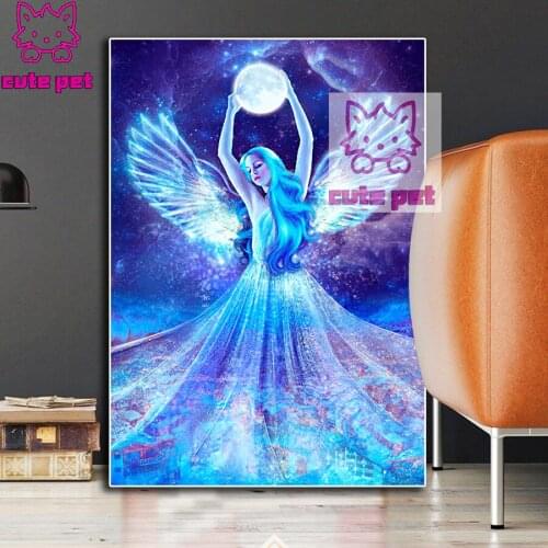 Moon goddess DIY Diamond Painting cross stitch Beautiful angel woman full square Drill girl mosaic embroidery rhinestone decor