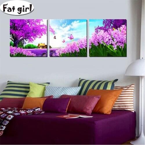 Lavender flowers Wall Art Poster 5D DIY diamond Painting cross stitch diamond painting mosaic for Home Decor Square Round drill
