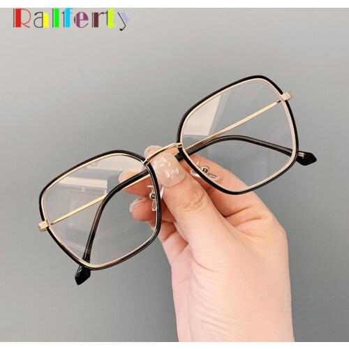 Ralferty 2020 New Square Glasses Clear Lenses Retro Glasses Frame Men And Women Transparent No Diopter Points Spectacle M921