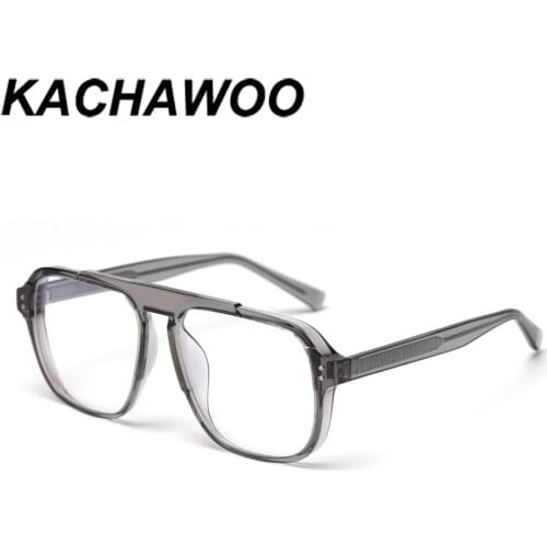 Kachawoo square oversized glasses optical men transparent grey TR90 prescription glasses frames for women unisex best selling